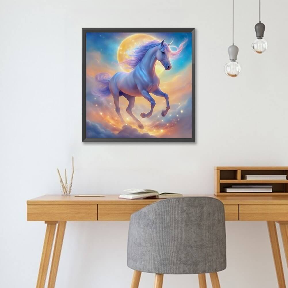 Cloudy White Horse 5D DIY Diamond Painting Kit