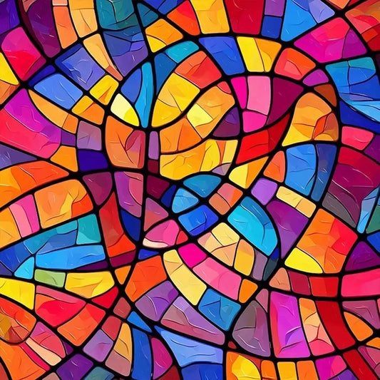5D DIY Diamond Painting Kit - Full Round / Square - Color Block Stained Glass A