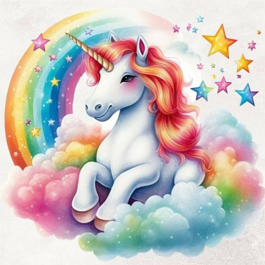 5D DIY Diamond Painting - Full Round / Square - Rainbow Cloud Unicorn