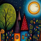 5D DIY Diamond Painting Kit - Full Round / Square - Abstract Cartoon House E