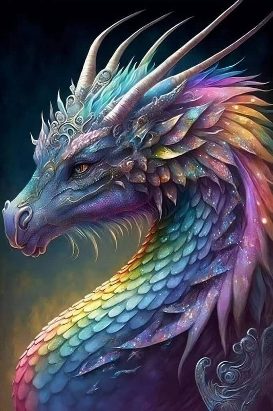 colorful dragon diamond painting kit