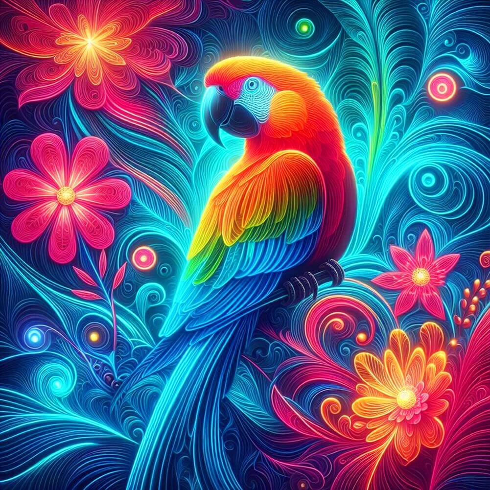 5D DIY Diamond Painting Kit - Full Round / Square - Coloured Parrot