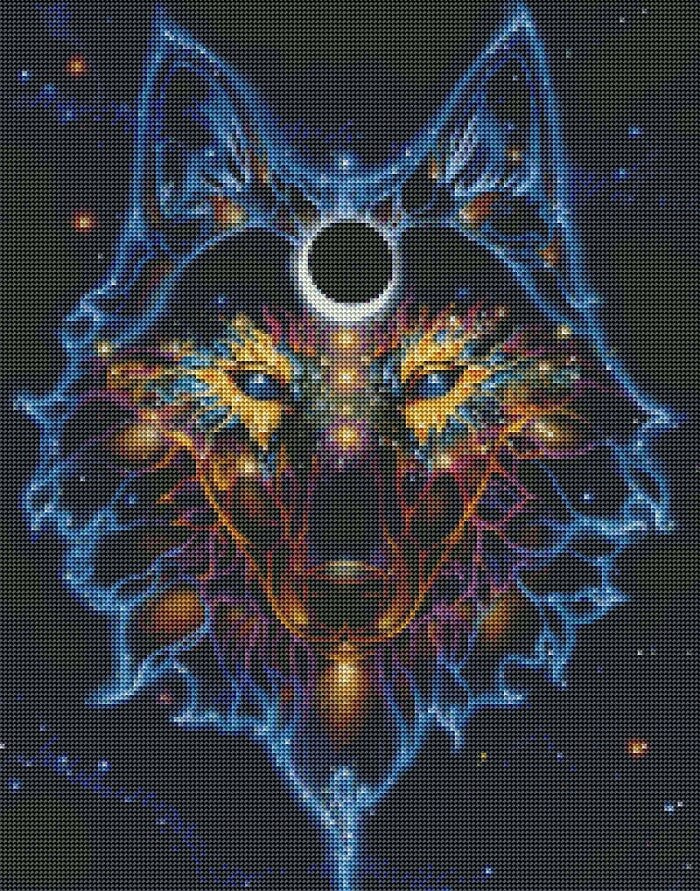 constellation wolf diamond painting kit