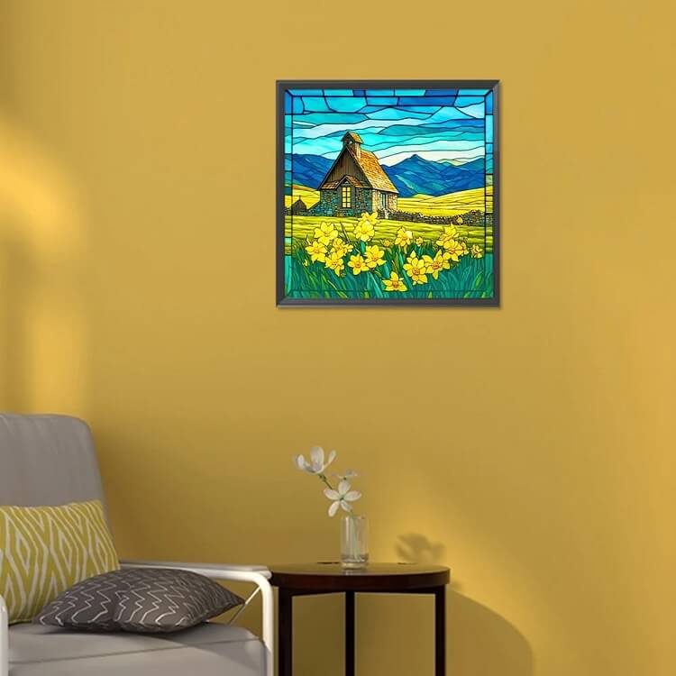 Cottage Stained Glass Diamond ART