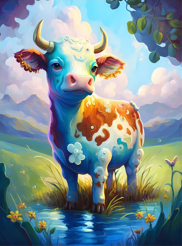 5D DIY Diamond Painting Kit - Full Round / Square - Cow B