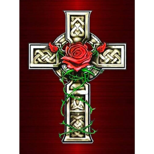 5D DIY Diamond Painting - Full Round / Square - Cross & Rose
