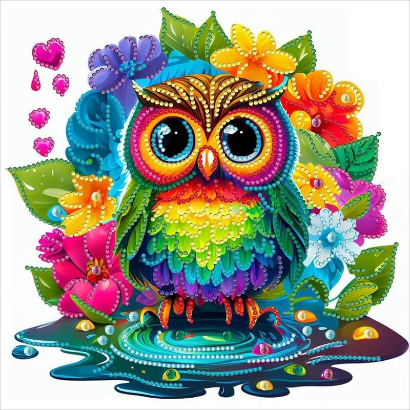 DIY Crystal Rhinestone Owl Diamond Painting Kit A
