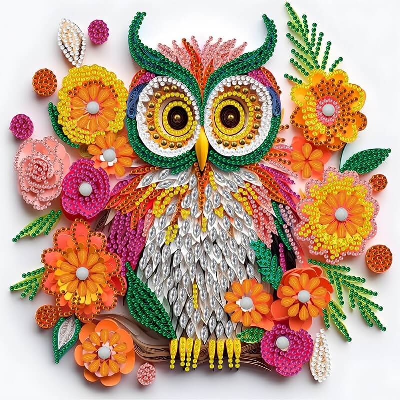 owl crystal drill diamond painting kit