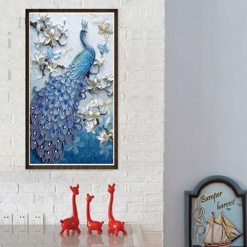 Diamond Painting Crystal Rhinestone Peacock (30*50cm)