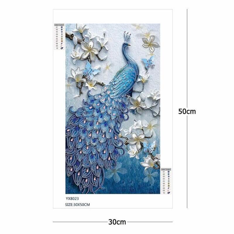 Diamond Painting Crystal Rhinestone Peacock Canvas Size