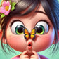5D DIY Diamond Painting - Full Round / Square - Cute Girl And Butterfly C
