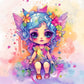 5D DIY Cartoon Diamond Painting Kit - Full Round / Square - Cute Girl