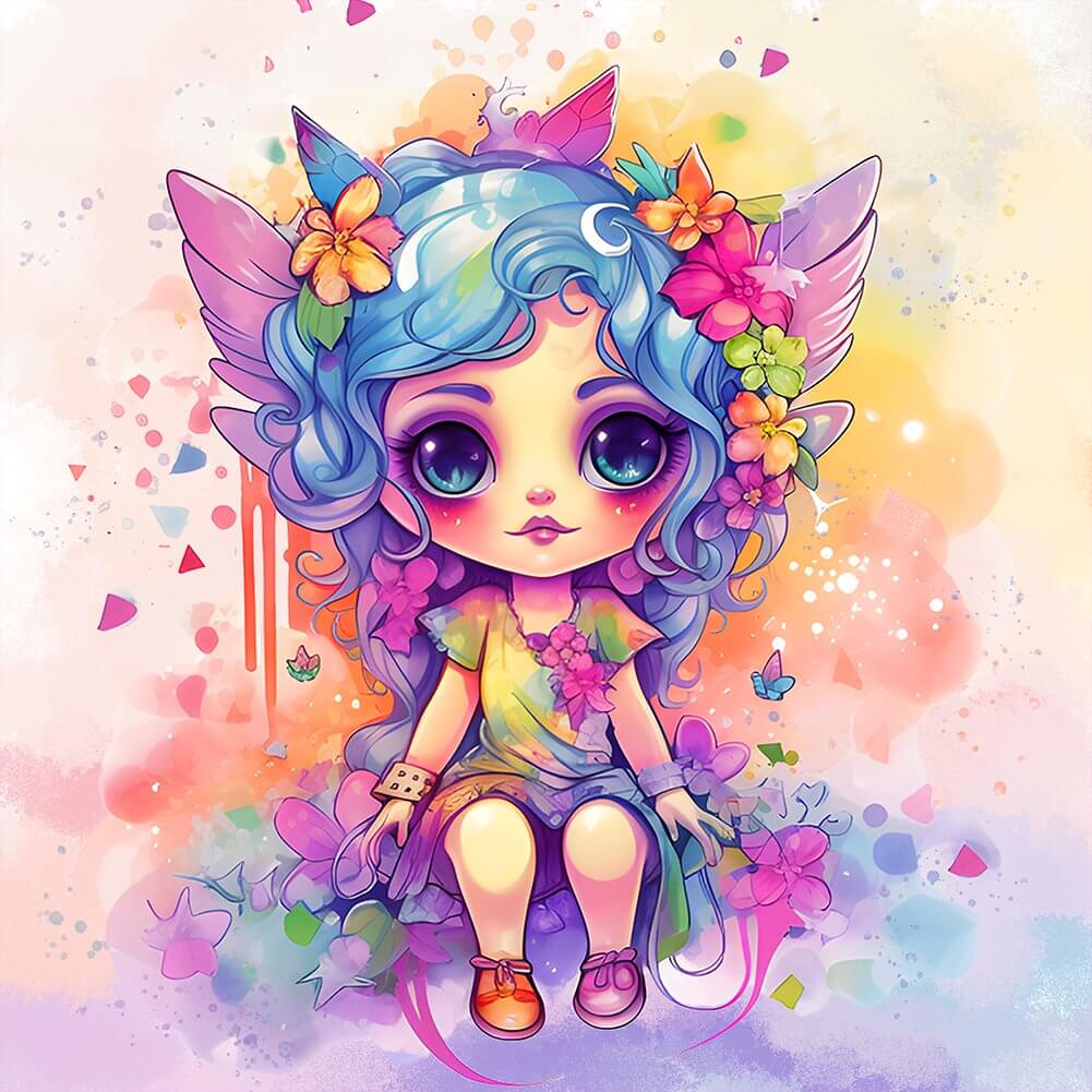 5D DIY Cartoon Diamond Painting Kit - Full Round / Square - Cute Girl