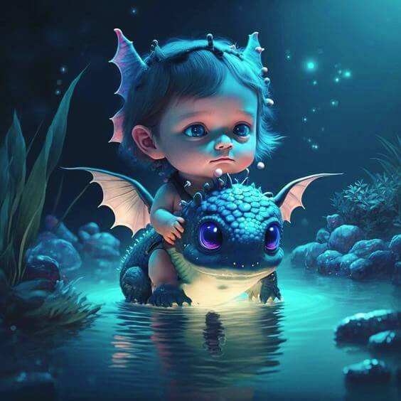 Little Dragon Girl Diamond Painting