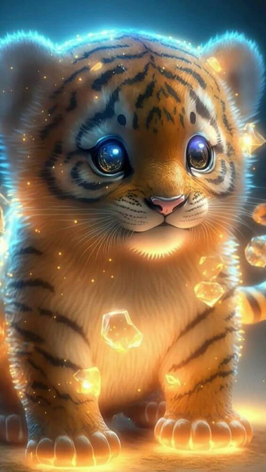 Tiger Full Round Square Diamond Painting Kits