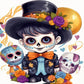 5D DIY Diamond Painting Kit - Full Round / Square - Cute Skull