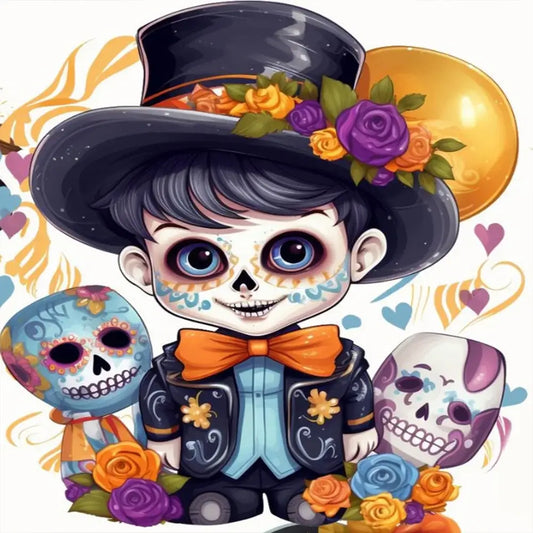 5D DIY Diamond Painting Kit - Full Round / Square - Cute Skull