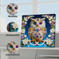 DIY Pearl Painting With Frame - Handmade Self-Adhesive Pearls - Owl (25*25cm) A