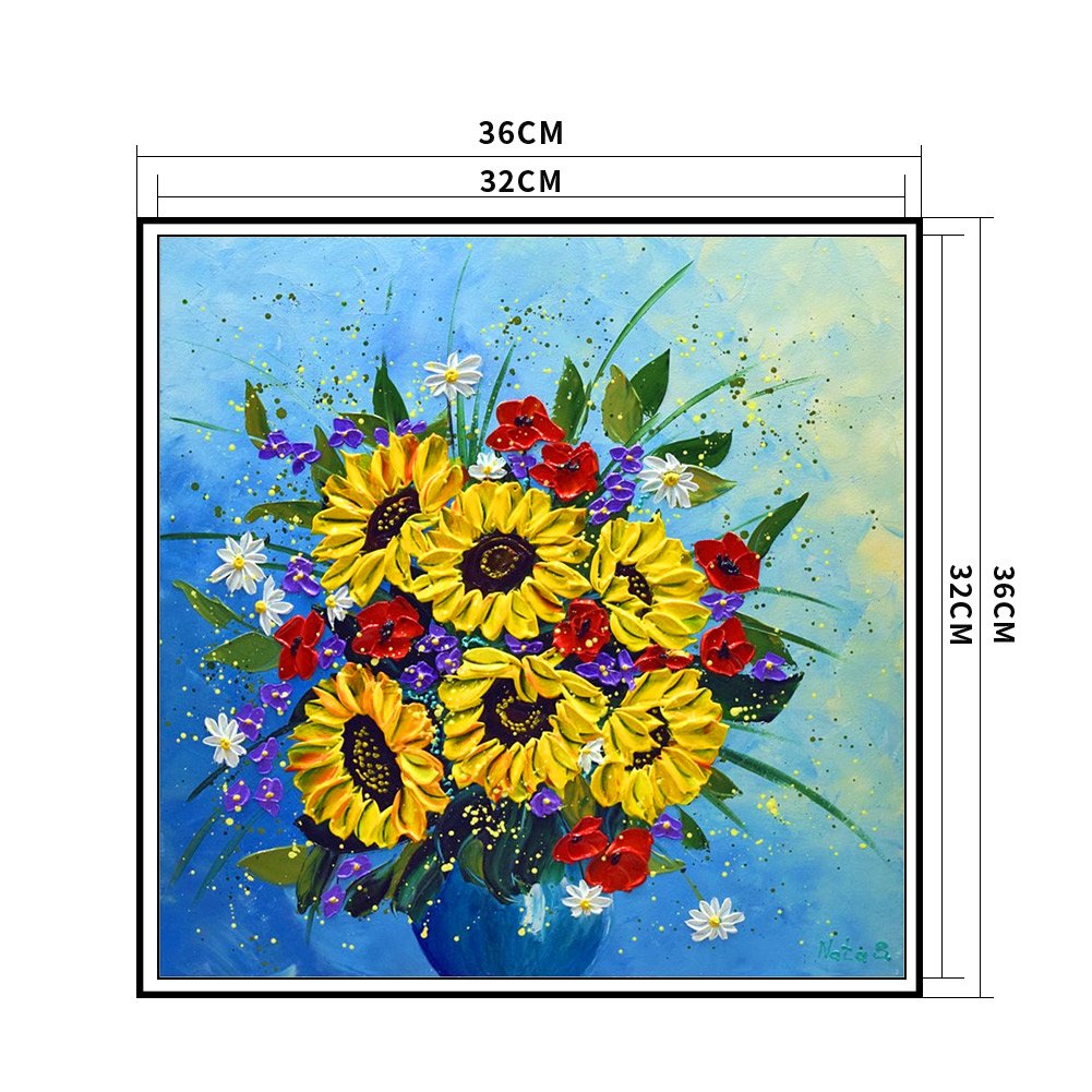 11ct Stamped Cross Stitch - Flower (36*36cm) B