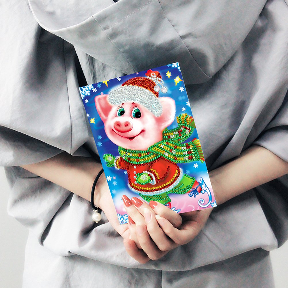DIY Diamond Painting Greeting Card - Pig C