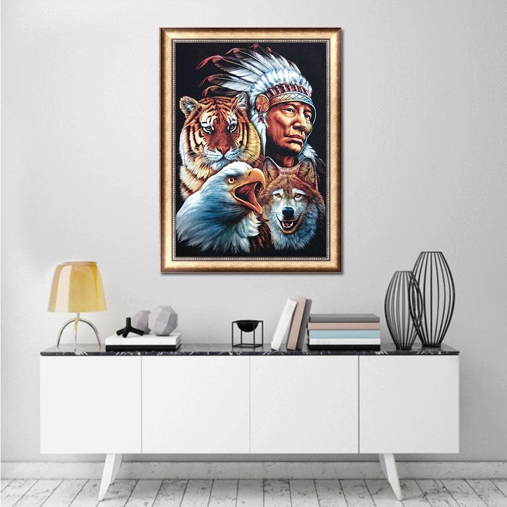 Diamond Painting - Full Round - Indians and Tigers