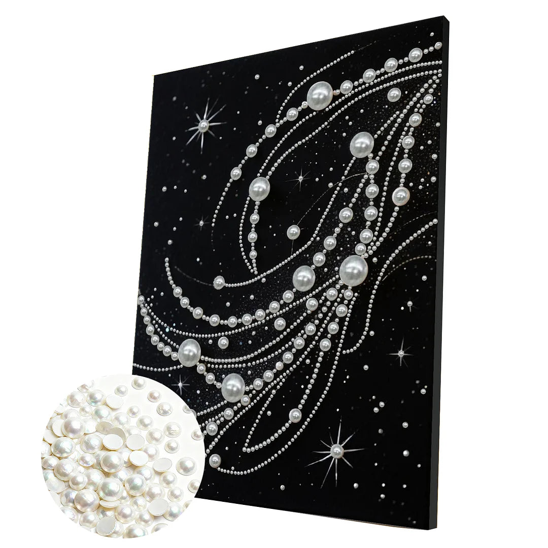 DIY Pearl Painting With Frame - Handmade Self-Adhesive Pearls - Milky Way (30*40cm)
