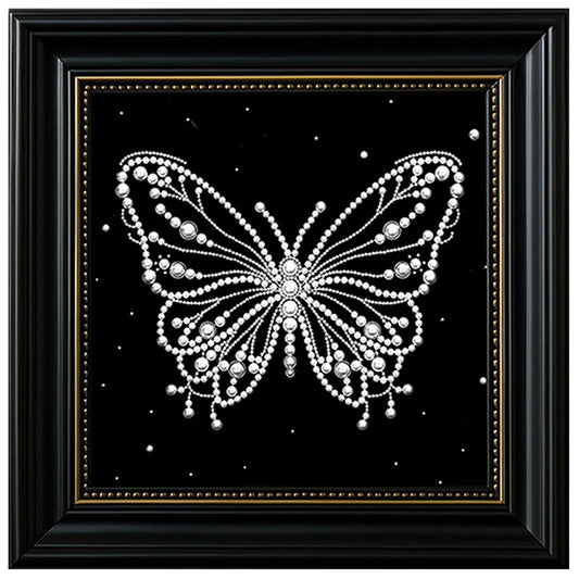 DIY Pearl Painting With Frame - Handmade Self-Adhesive Pearls - Butterfly (27*27cm)
