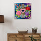 DIY Pearl Painting With Frame - Handmade Self-Adhesive Pearls - Flower (25*25cm) E