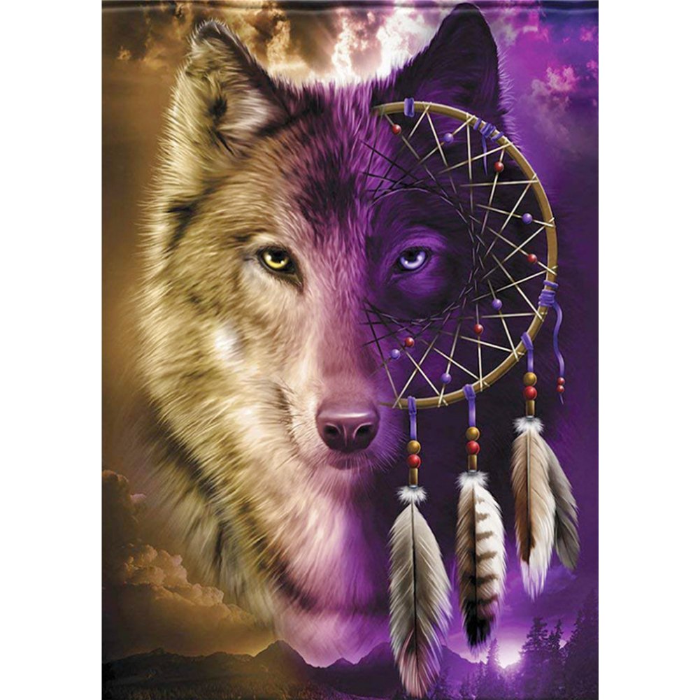 Wolf Dreamcatcher 11CT Stamped Cross Stitch (36*46CM)