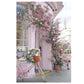 5D Diy Diamond Painting Kit Full Round Beads Pink Flowers Bike