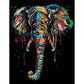 Painting By Numbers Kit Colorful Elephant Oil Art Picture Home Wall Decor