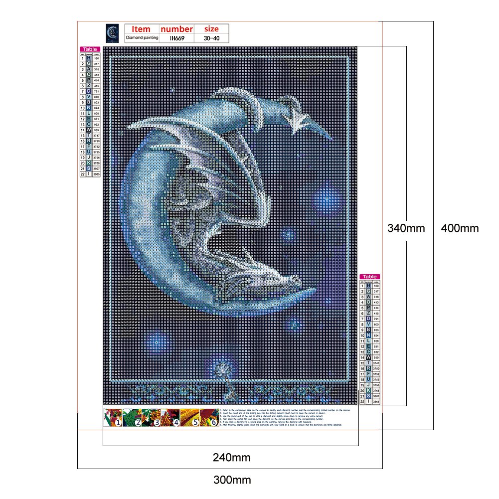 Diamond Painting - Full Round - Moon Dragon