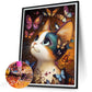 Diamond Painting - Full Round / Square - Butterfies and Cat