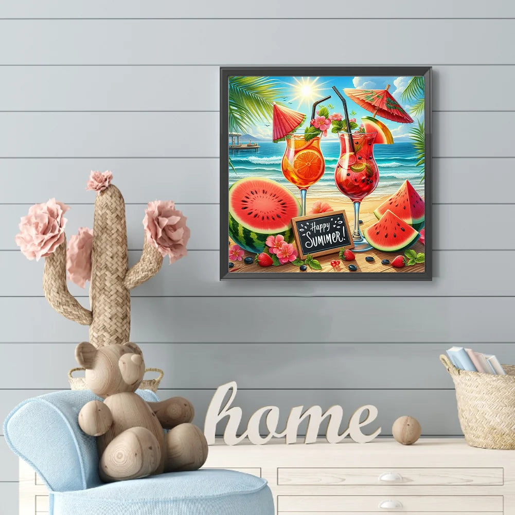 Diamond Painting - Full Round / Square - Summer Beach Watermelon