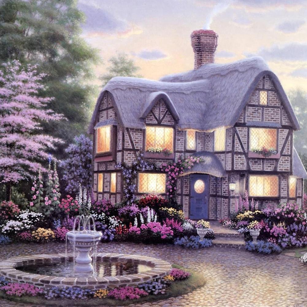 Diamond Painting Partial Round Lighting Warm House
