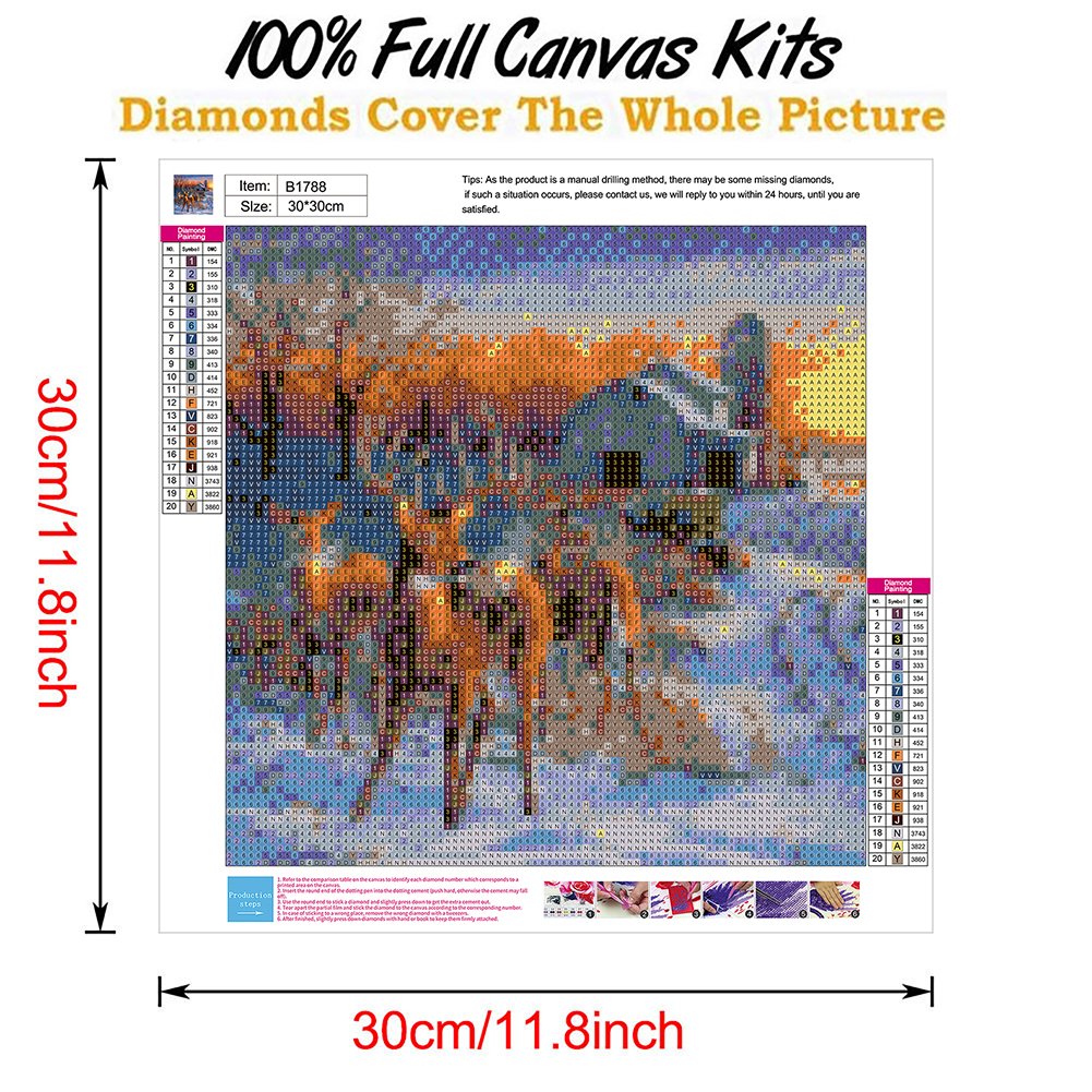 Diamond Painting - Full Round - Snow Scene and Deer