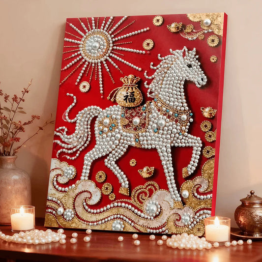 DIY Pearl Painting With Frame - Handmade Self-Adhesive Pearls - Fuma (40*50cm)