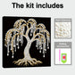 DIY Pearl Painting With Frame - Handmade Self-Adhesive Pearls - Tree (25*25cm) B
