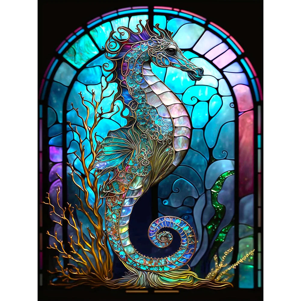 5D DIY Diamond Painting - Full Round / Square  - Seahorse Marine Organism D