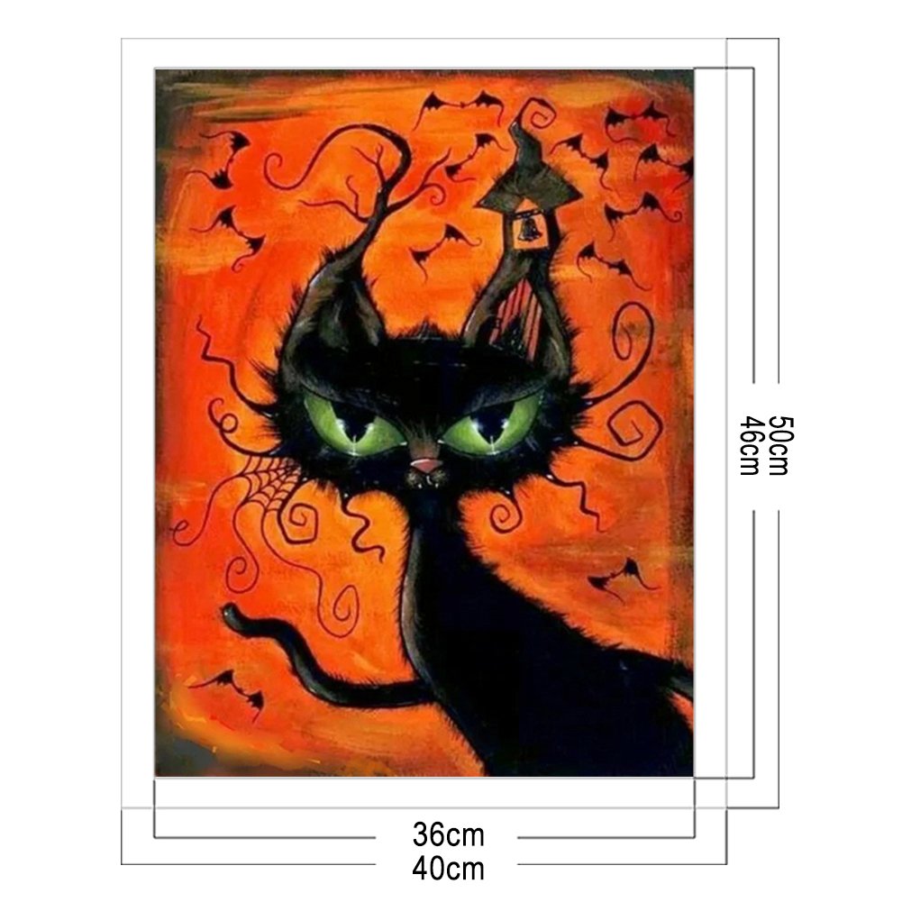 11ct Stamped Cross Stitch - Halloween Cat (40*50cm) A
