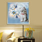5D DIY Diamond Painting Kit - Partial Round - Cat Flowers