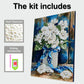 DIY Pearl Painting With Frame - Handmade Self-Adhesive Pearls - Blue Vase (30*40cm)