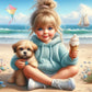 Diamond Painting - Full Round / Square - Dog and Girl K