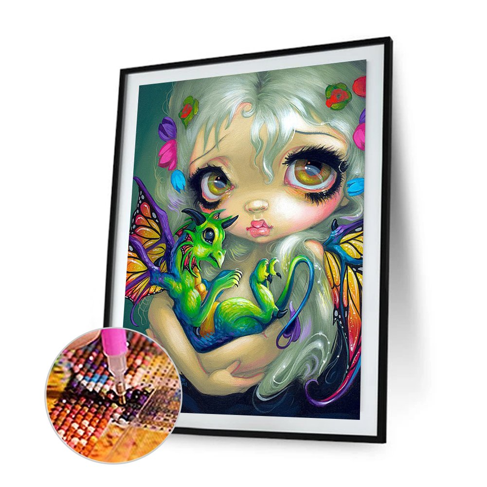 5D DIY Diamond Painting Kit - Full Round - Big Eye Doll