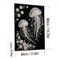 DIY Pearl Painting With Frame - Handmade Self-Adhesive Pearls - Jellyfish (30*40cm) A