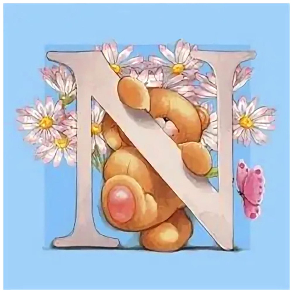 Diamond Painting - Full Round - Letter Bear
