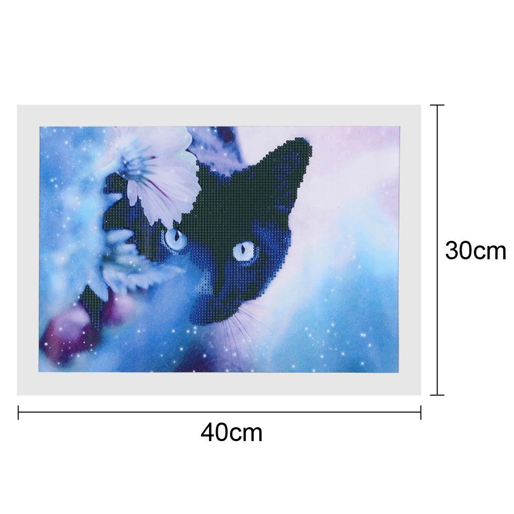 Diamond Painting - Partial Round - Black Cat