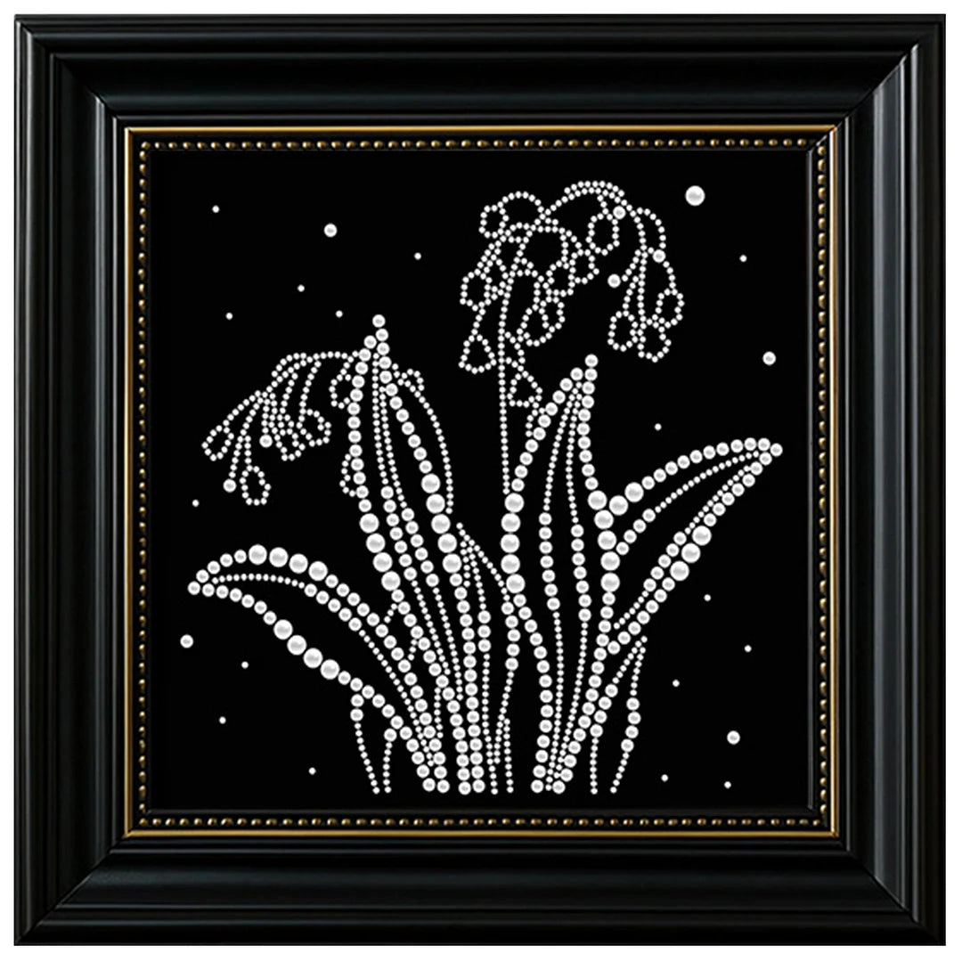 DIY Pearl Painting With Frame - Handmade Self-Adhesive Pearls - Plants (27*27cm)