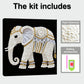DIY Pearl Painting With Frame - Handmade Self-Adhesive Pearls - Elephant (25*25cm) B