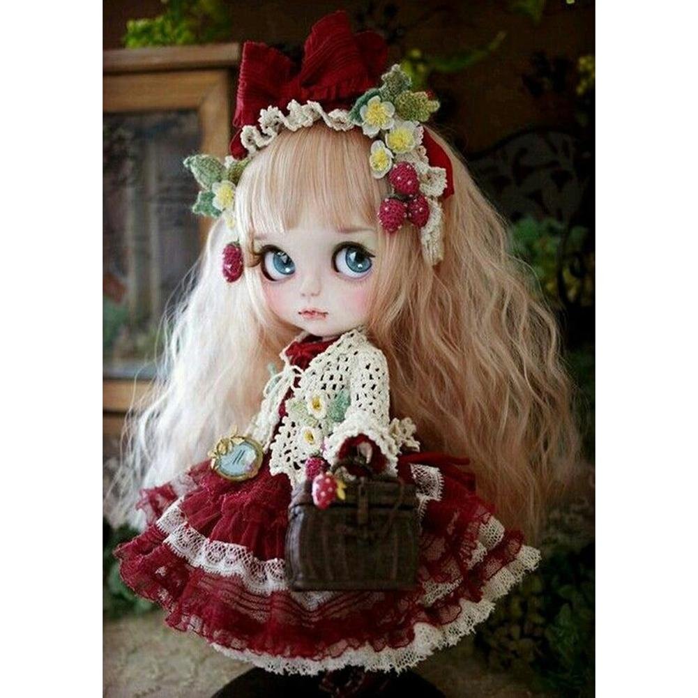 5D Diy Diamond Painting Kit Full Round Beads Sweet Doll